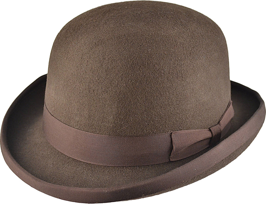 Bowler Hat i Uldfilt – Edmund i brun – bowler hat set forfra