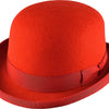 Bowler Hat i Uldfilt – Edmund i rød – bowler hat set forfra