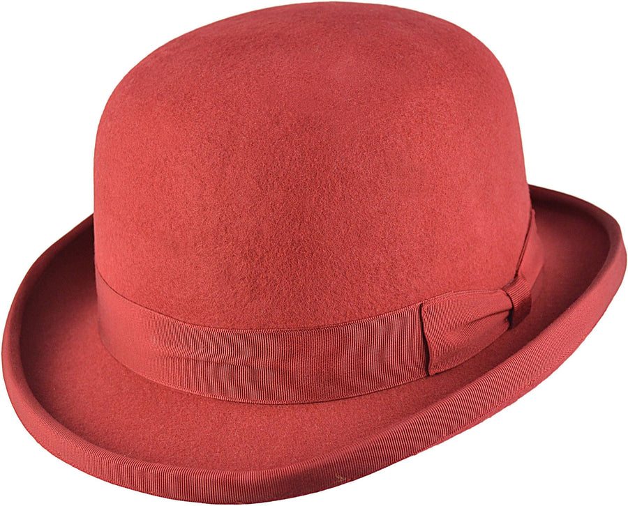 Bowler Hat i Uldfilt – Edmund i bordeaux – bowler hat set forfra