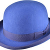 Bowler Hat i Uldfilt – Edmund i blå – bowler hat set forfra