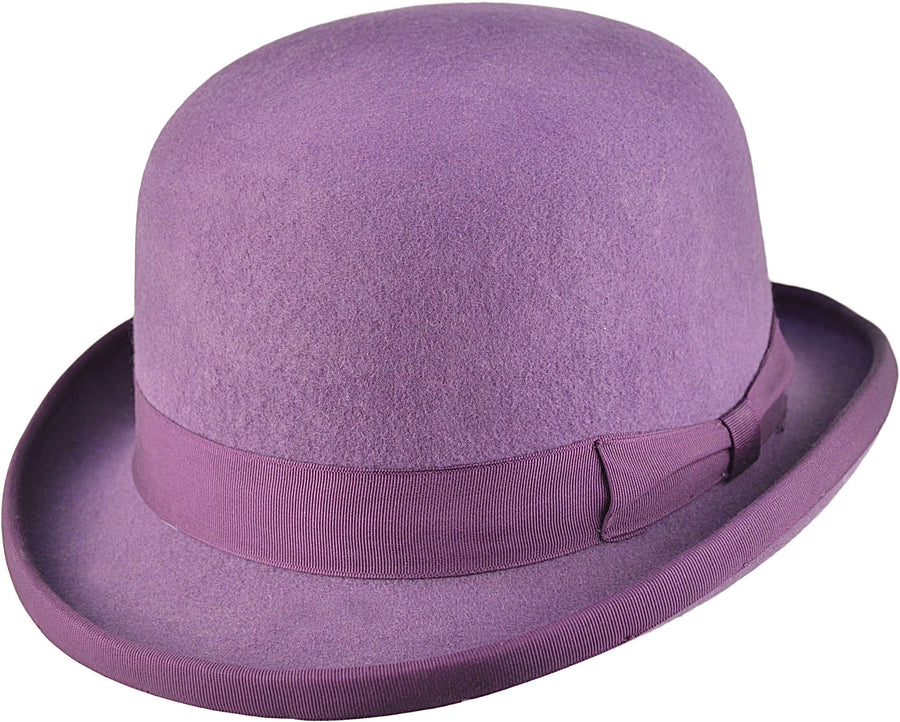 Bowler Hat i Uldfilt – Edmund i lilla – bowler hat set forfra