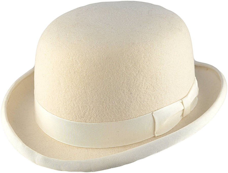 Bowler Hat i Uldfilt – Edmund i hvid – bowler hat set forfra