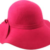 Clochehat i Uld – Daisy i fuchsia – damehat set fra siden