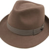 Trilby Hat i Uldfilt – Hansi i brun – trilby hat set forfra