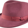 Trilby Hat i Uldfilt – Hansi i lilla – trilby hat set forfra