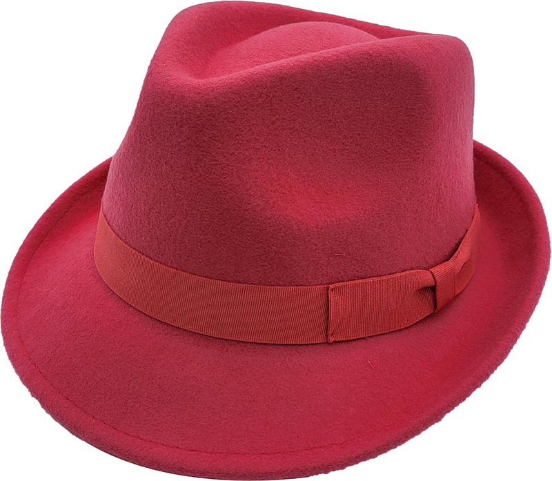 Trilby Hat i Uldfilt – Hansi i pink – trilby hat set fra siden