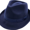 Trilby Hat i Uldfilt – Hansi i marineblå – trilby hat set forfra