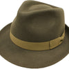 Trilby Hat i Uldfilt – Hansi i olivengrøn – trilby hat set forfra