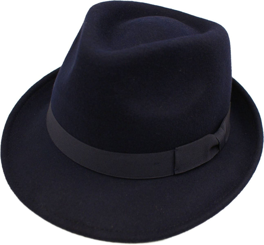 Trilby Hat i Uldfilt – Hansi i sort – trilby hat set forfra