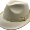 Trilby Hat i Uldfilt – Hansi i hvid – trilby hat set forfra