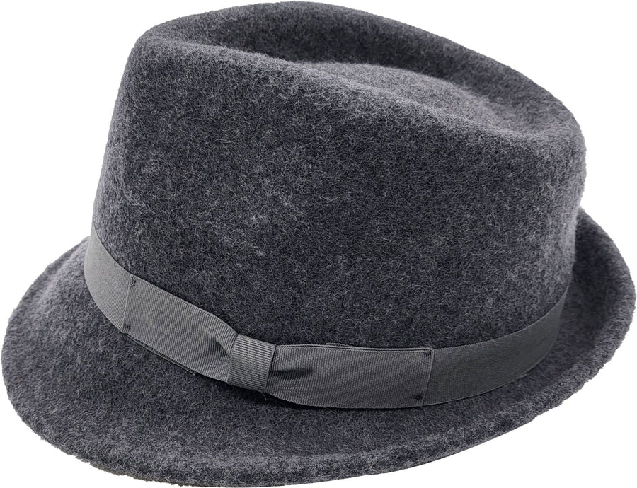 Trilby Hat i Uldfilt – Hansi i grå – trilby hat set forfra