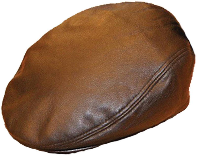 Læderkasket i brun - set forfra