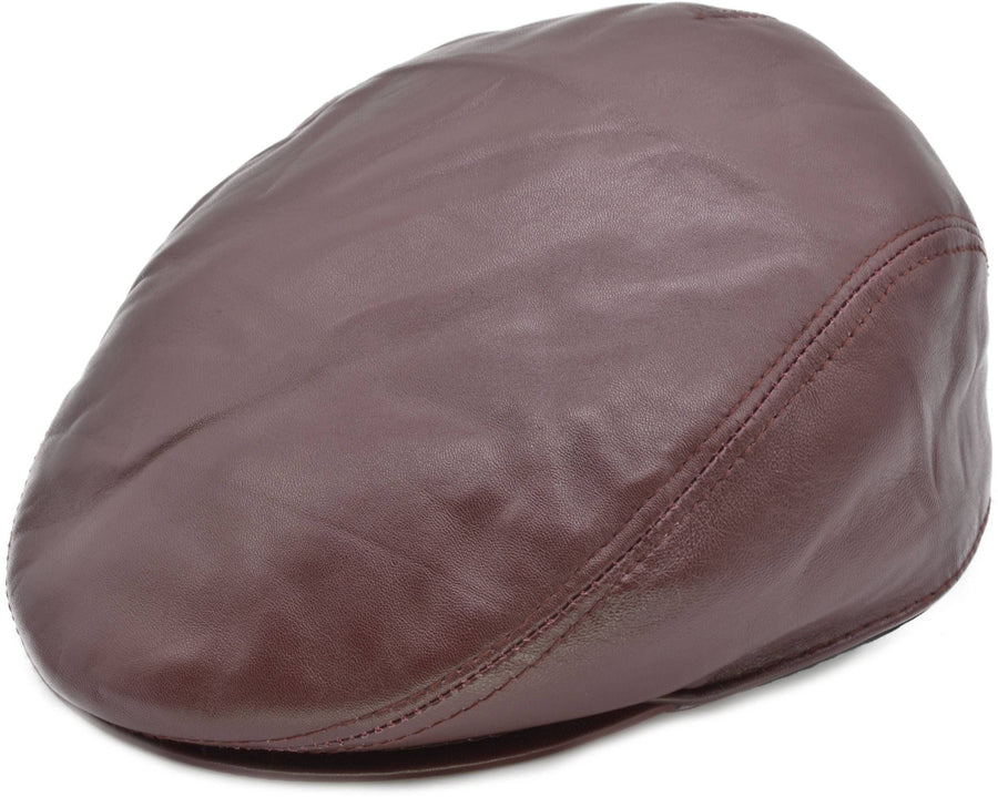 Læderkasket i bordeaux - set forfra