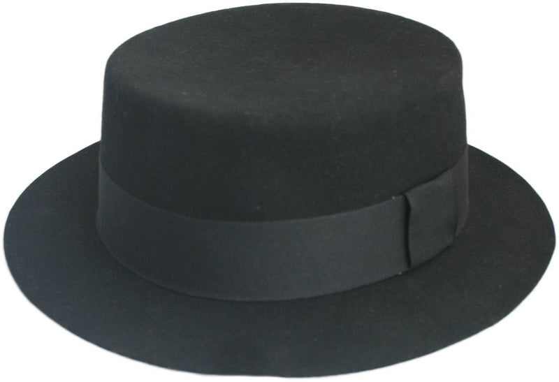 Pork Pie Hat i Sort – Julian – pork pie hat set forfra