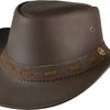 Cowboyhat i Læder – Earp i brun – cowboyhat set fra siden