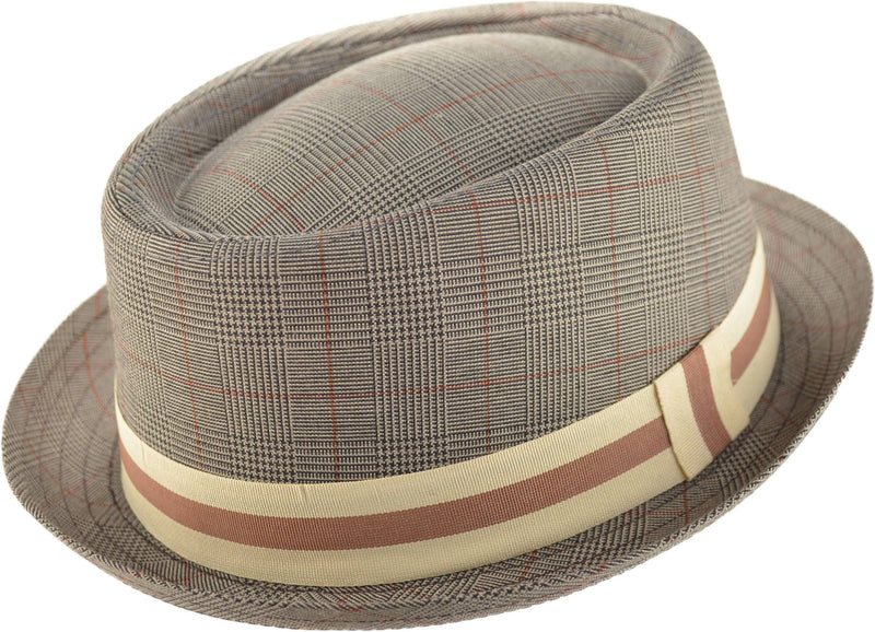 Pork Pie Hat i Uld – Adrian i beige – pork pie hat set fra siden