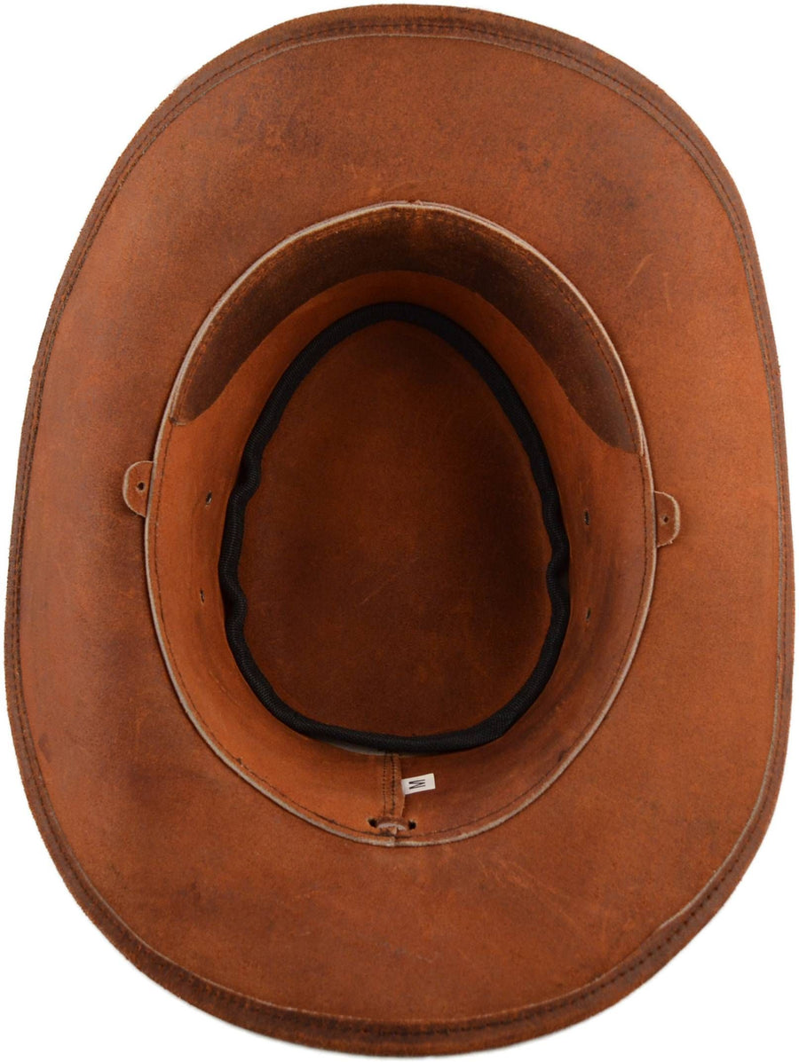Cowboyhat i Læder – Cody – cowboyhat detalje
