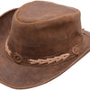 Cowboyhat i Læder – Cody – cowboyhat set fra siden