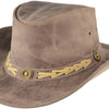 Cowboyhat i Læder – Cody i grå – cowboyhat set forfra