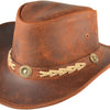 Cowboyhat i Læder – Cody i kamelbrun – cowboyhat set forfra