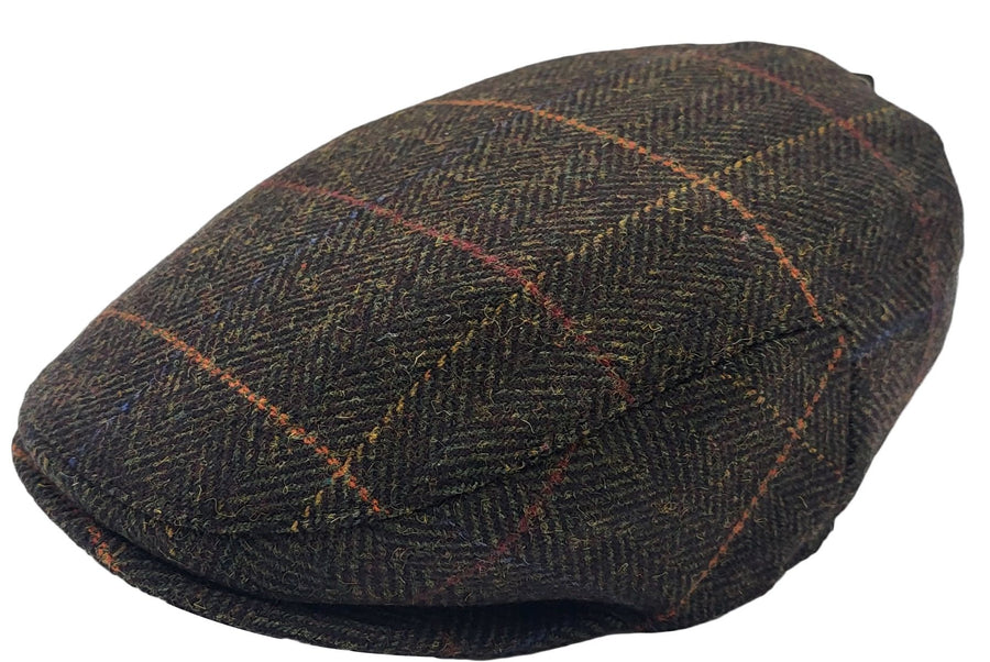 Børne-sixpence i Tweed – Oskar i olivengrøn – børne sixpence set forfra