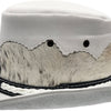 Cowboyhat i ægte læder i hvid - set fra siden