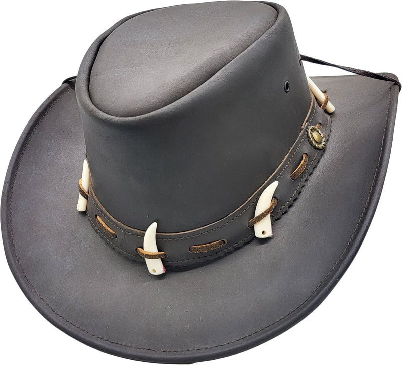 Cowboyhat i Læder – Beau i sort – cowboyhat set fra siden