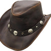 Cowboyhat i Læder – Clint – cowboyhat set forfra