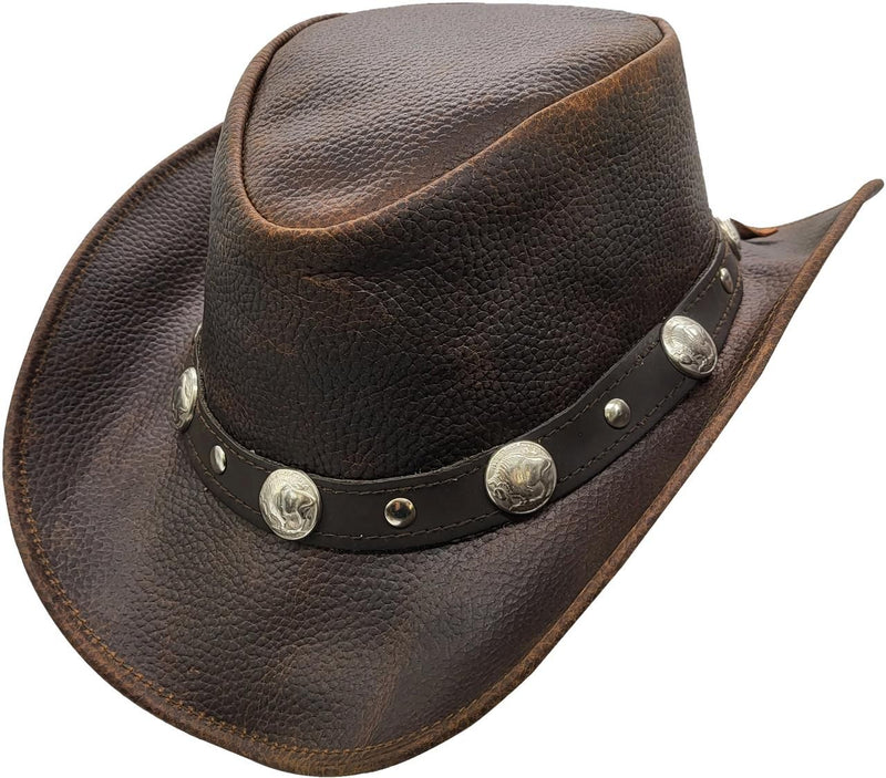 Cowboyhat i Læder – Clint – cowboyhat set forfra