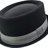 Pork Pie Hat i Sort – Cole – pork pie hat set forfra