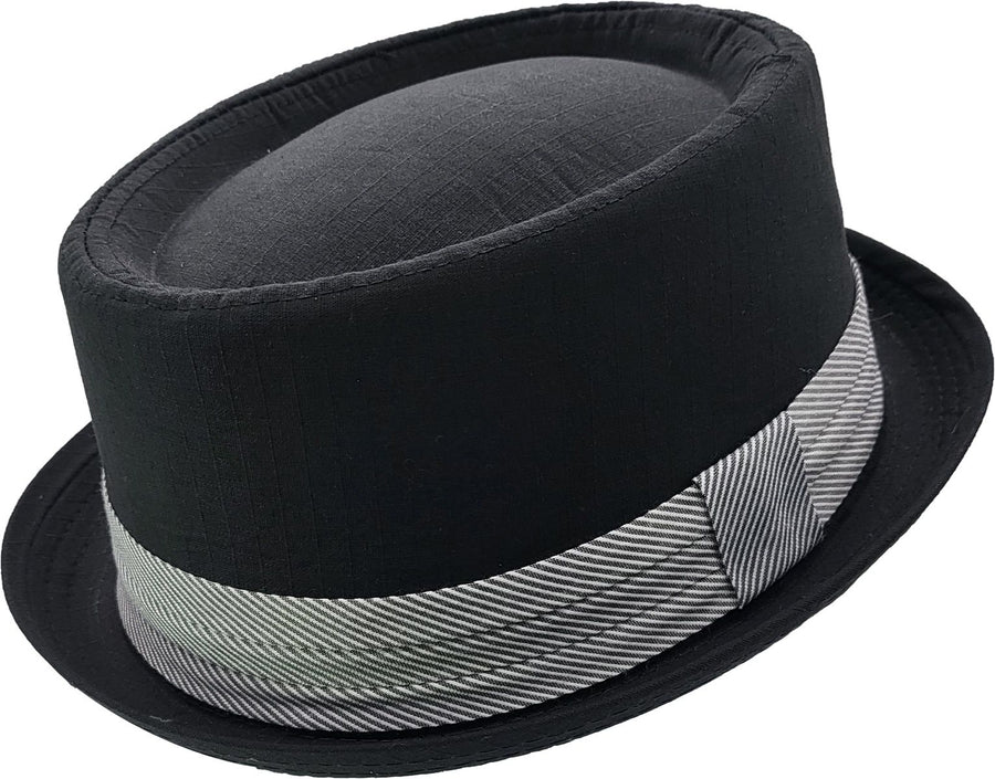 Pork Pie Hat i Sort – Cole – pork pie hat set forfra