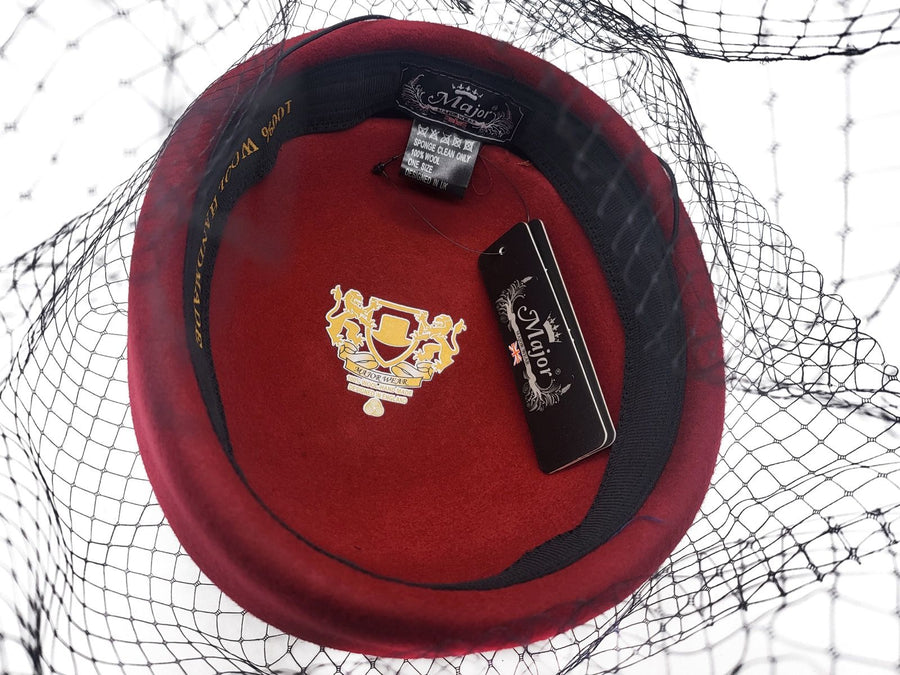 Pillbox Hat i Uld – Dianna – damehat indvendigt
