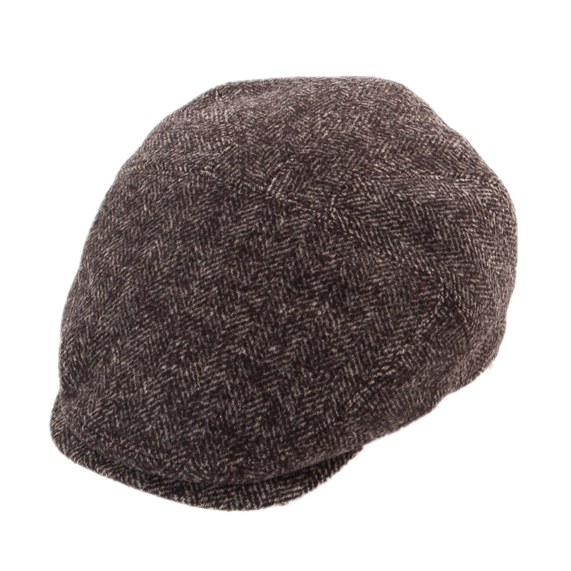 Mønstret sixpence i uld - brun set forfra