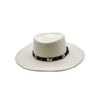 Cowboyhat i Uldfilt med rund puld – Billy The Kid i hvid – cowboyhat set forfra