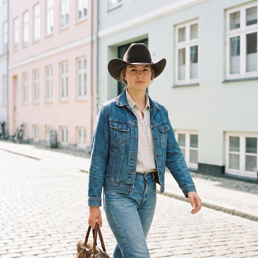 Cowboyhat – Ewing livsstil – kvinde i byen