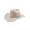 Cowboyhat i stiv uldfilt i creme set forfra