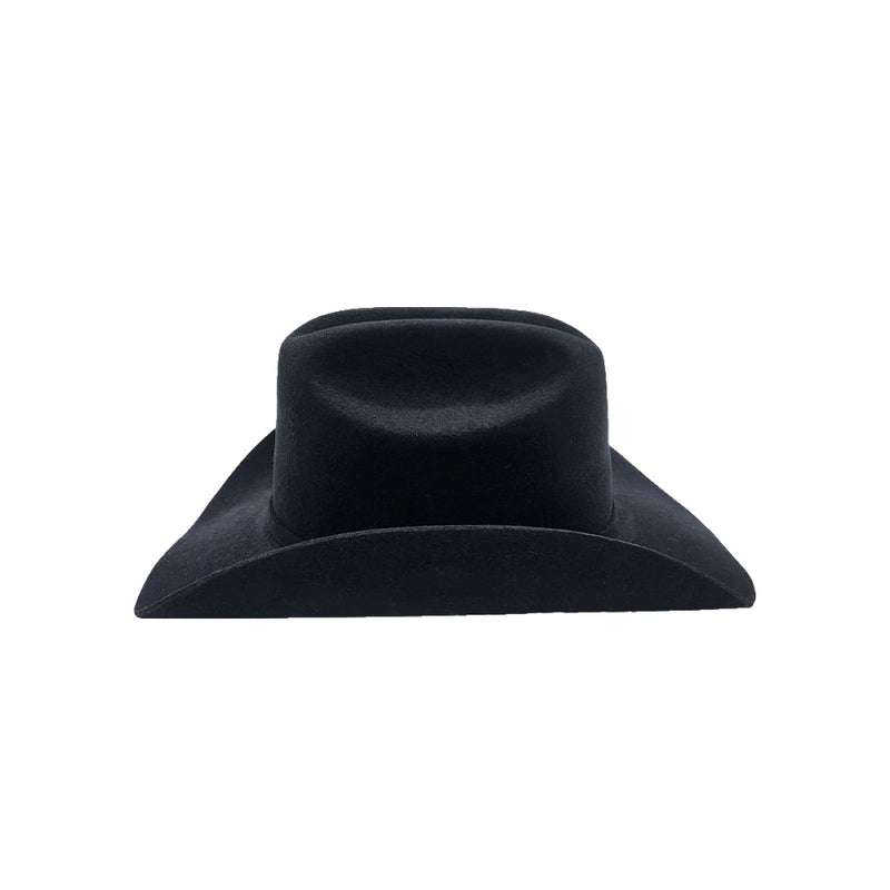 Cowboyhat i stiv uldfilt i sort set forfra