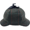 Deerstalker i Tweed — Mørk – deerstalker hat set forfra
