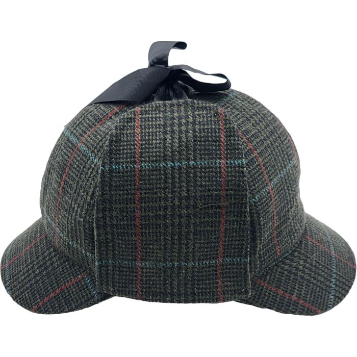 Deerstalker i Tweed — Mørk – deerstalker hat set forfra