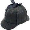 Deerstalker i Tweed — Mørk – deerstalker hat set fra siden