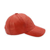Baseballcap i Ægte læder – Denver i rød – baseballcap set fra siden