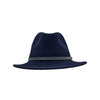 Fedora Hat i Uldfilt — Argentina Amigo i marineblå – fedora hat set forfra