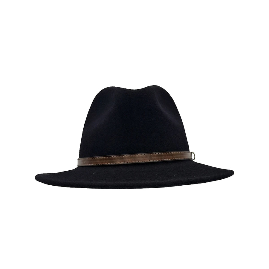 Fedora Hat i Uldfilt – Italia i mørkeblå – fedora hat set forfra