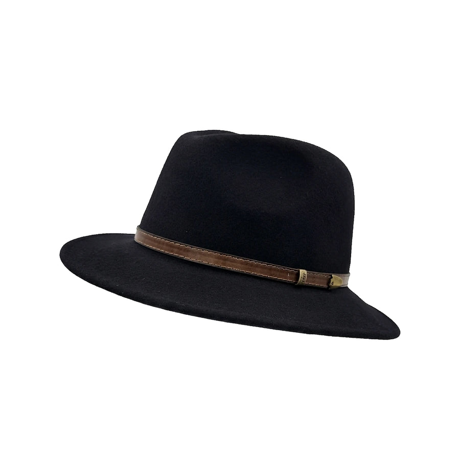 Fedora Hat i Uldfilt – Italia i mørkeblå – fedora hat set fra siden