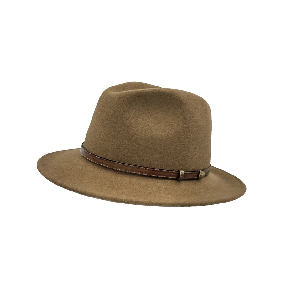 Fedora Hat i Uldfilt – Italia i mellem brun – fedora hat set skråt forfra