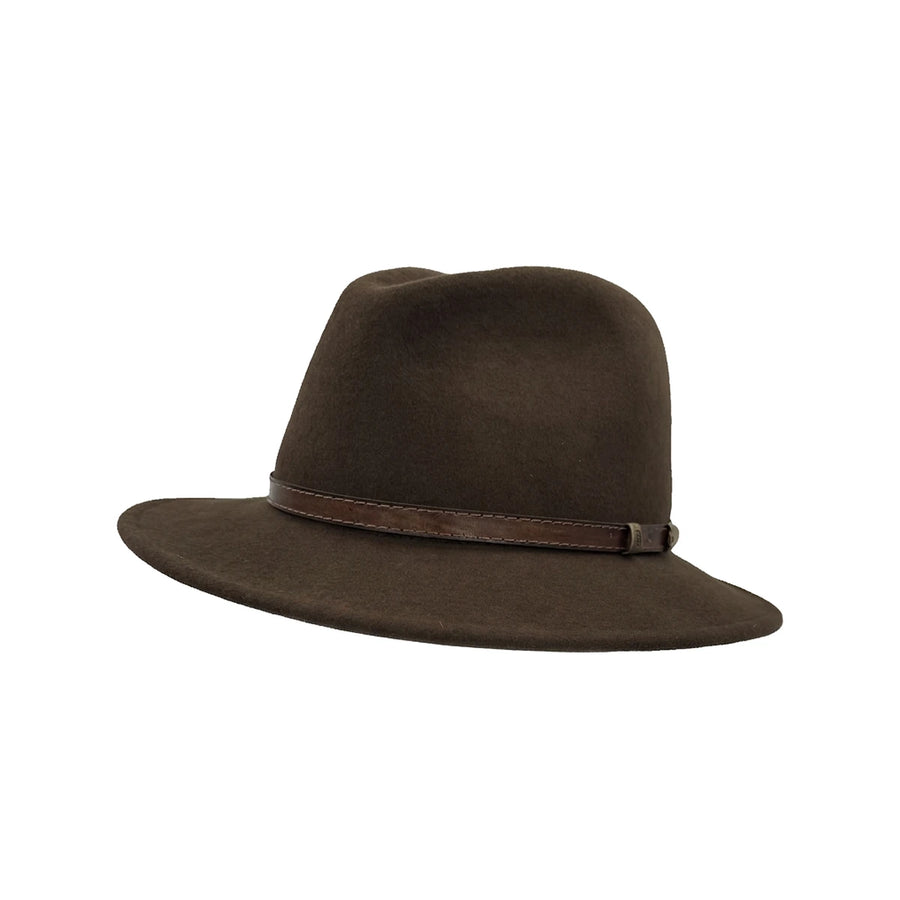 Fedora Hat i Uldfilt – Italia i brun – fedora hat set fra siden