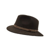 Fedora Hat i Uldfilt — Argentina Julio i brun – fedora hat set skråt forfra