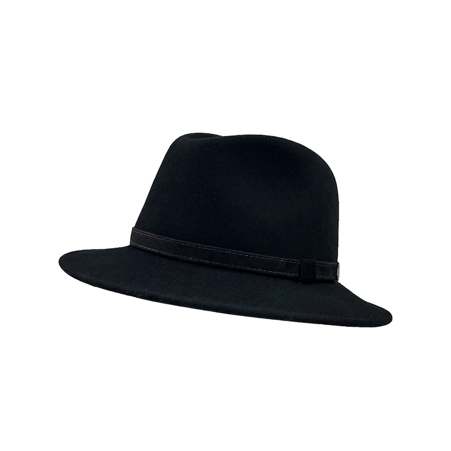 Fedora Hat i Uldfilt — Argentina Julio i sort – fedora hat set fra siden