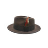 Trilby Hat med Fjer – Anton i brun – trilby hat set fra siden
