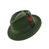 Trilby Hat med Fjer – Anton i grøn – trilby hat set forfra